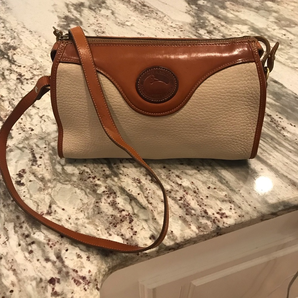 Dooney & Bourke Cream and Brown Crossbody All Weather Bag